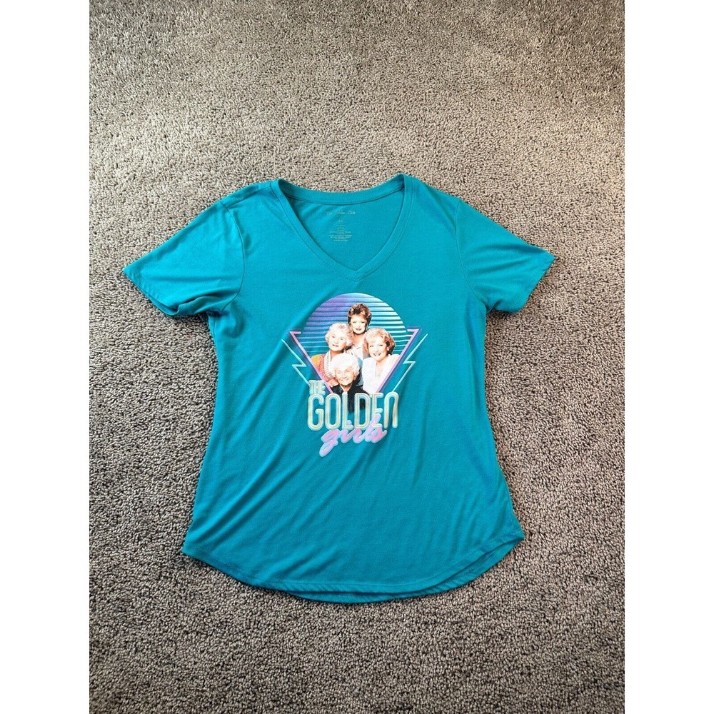 The Golden Girls Shirt Womens Medium Blue Purple Betty White Short Sleeve FLAW